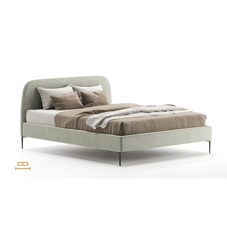 Кровать двуспальная с мягким изголовьем Camilla