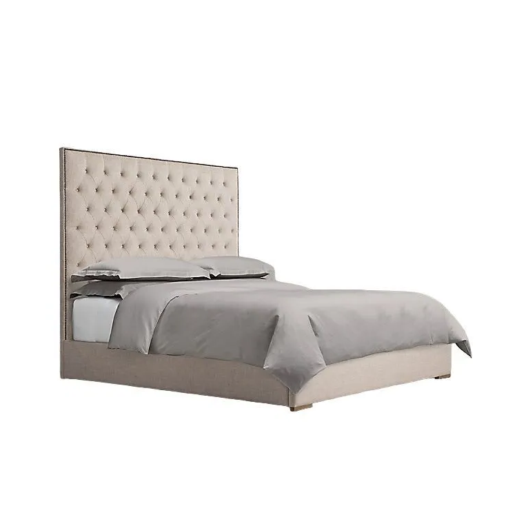 Купить Кровать двуспальная с мягким изголовьем Adler Panel Diamond-Tufted Fabric по цене 90 700  руб.