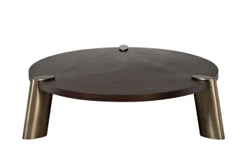 58DB-17191 Стол журнальный Конг (Kong) темный орех d161,5*43см,столешница d140