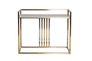 47ED-182KONS-ZOL Консоль Мисти Нуова (Misty Nuova) иск.мрам/мат.зол 100*30*85см