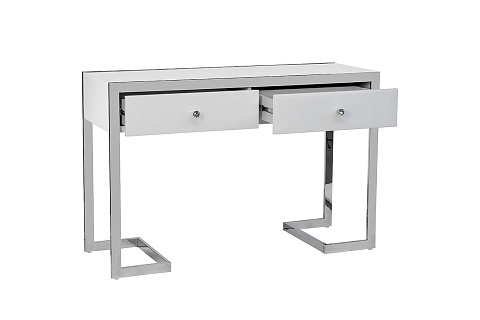 KFG103 Консоль 2 ящика белая/хром  120*42*79см купить по цене 54 600 руб.