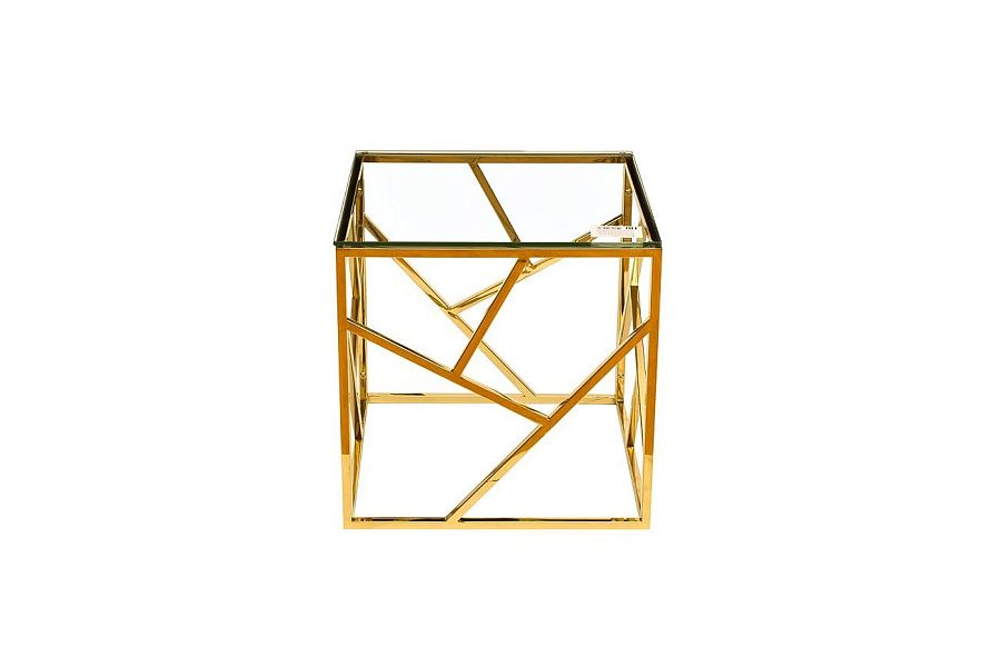 GY-ET2051214GOLD Стол журнальный прозр.стекло/золото 50*50*50см купить по цене 32 400 ₽