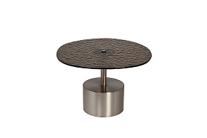 57EL-10852 Стол журнальный, стекло рельефное тонированное d 60*63*41см