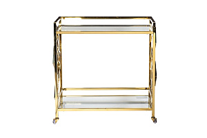 GY-CRT8164GOLD Стол-тележка сервировочн ст.прозр/золото 80*40*83 купить по цене 52&nbsp;200  руб.