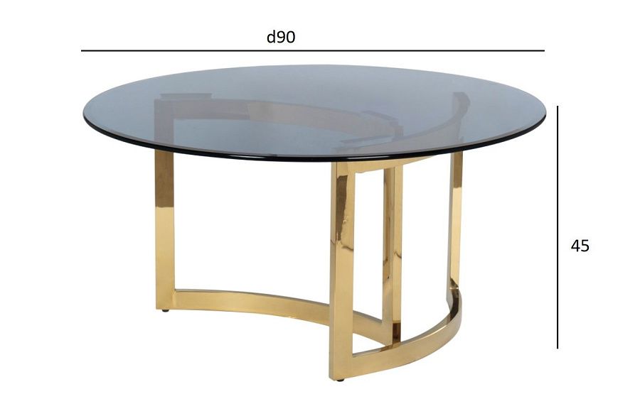 47ED-CT062GOLD Стол журнальный темн.стекло/золото d90*45см купить по цене 47 600 ₽