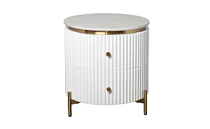 77IP-GD009-TUMB/1 Тумбочка 2 ящика с мраморной столешницей d51*55см купить по цене 75&nbsp;200  руб.
