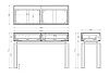 Купить KFG070 Консоль 2 ящика белая/золото 120*42*77см по цене 99 600  руб.