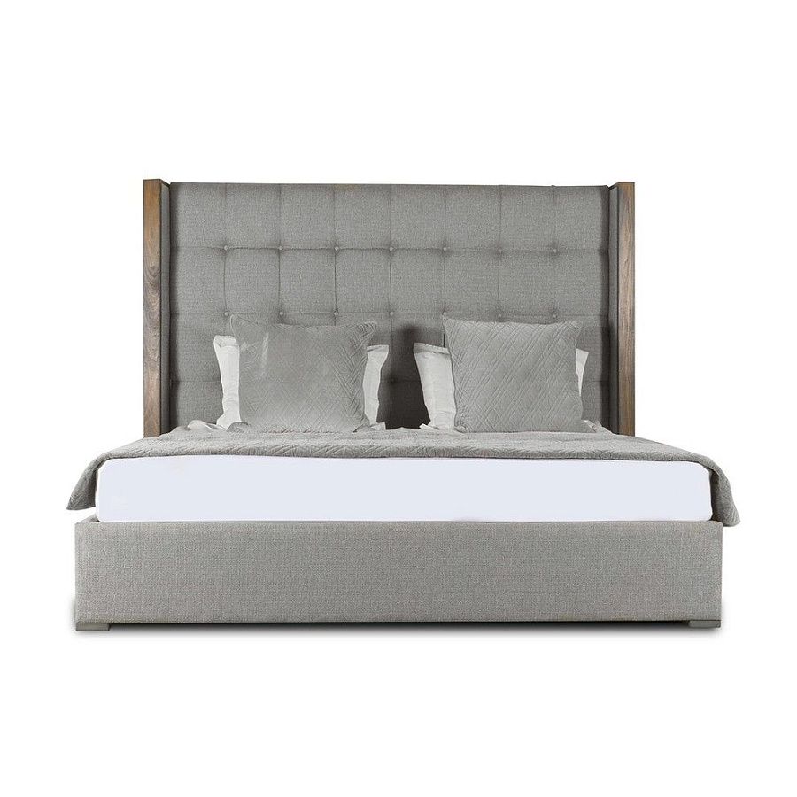 Купить Кровать с мягким изголовьем Berkley Winged Box Tufted Wood по цене 122 400  руб.