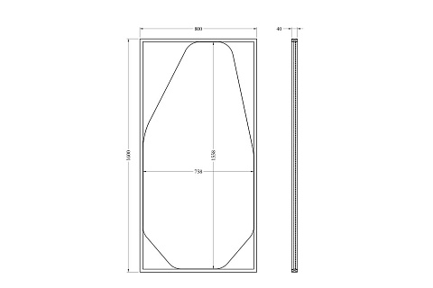 KFG206 Зеркало напольное абстрактной формы в раме 86*10*166см купить по цене 68 800 руб.