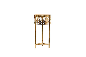 13RXFS5080L-GOLD Стол приставной стекло коричн./золото d35*70см