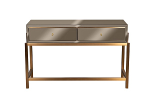 Купить  KFG210 Консоль 2 ящика зеркало бронза/золото 120*42*76 см по цене 123 200 руб.