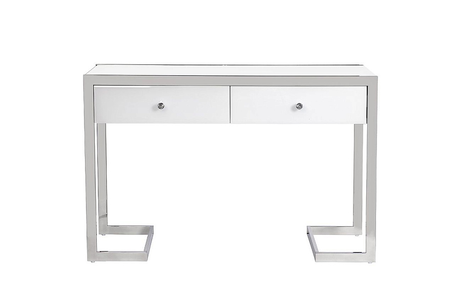 KFG103 Консоль 2 ящика белая/хром  120*42*79см купить по цене 54 600 ₽