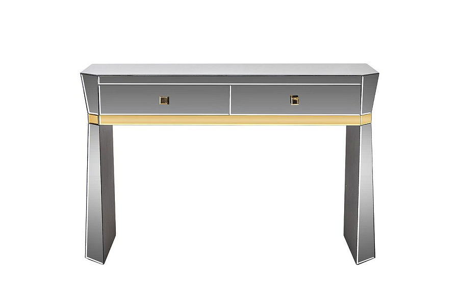 KFG125 Консоль 2 ящика с золотистой отделкой 120*42*79см купить по цене 50 400 ₽