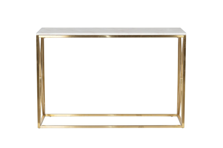47ED-CST023GOLD Консоль Bianco Namibia иск.мрам/мат.зол120*40*78 купить по цене 36 000 ₽