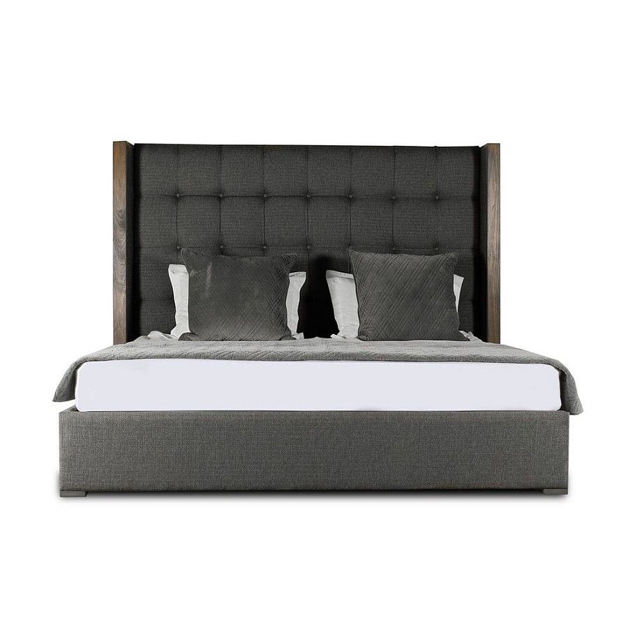 Купить Кровать с мягким изголовьем Berkley Winged Box Tufted Wood по цене 122 400  руб.